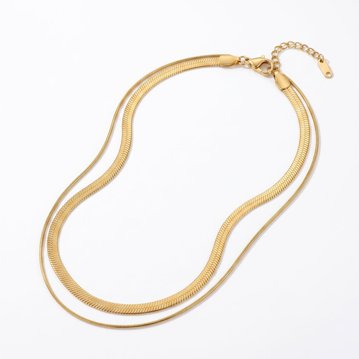 Collar Doble Cadena Serpiente