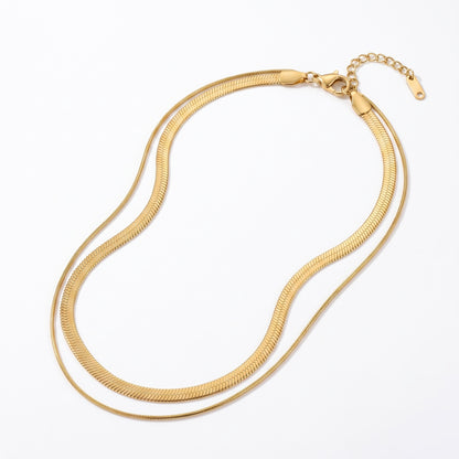 Collar Doble Cadena Serpiente