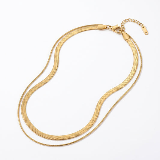Collar Doble Cadena Serpiente