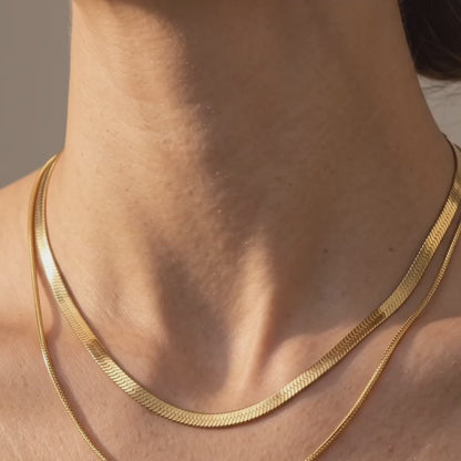 Collar Doble Cadena Serpiente
